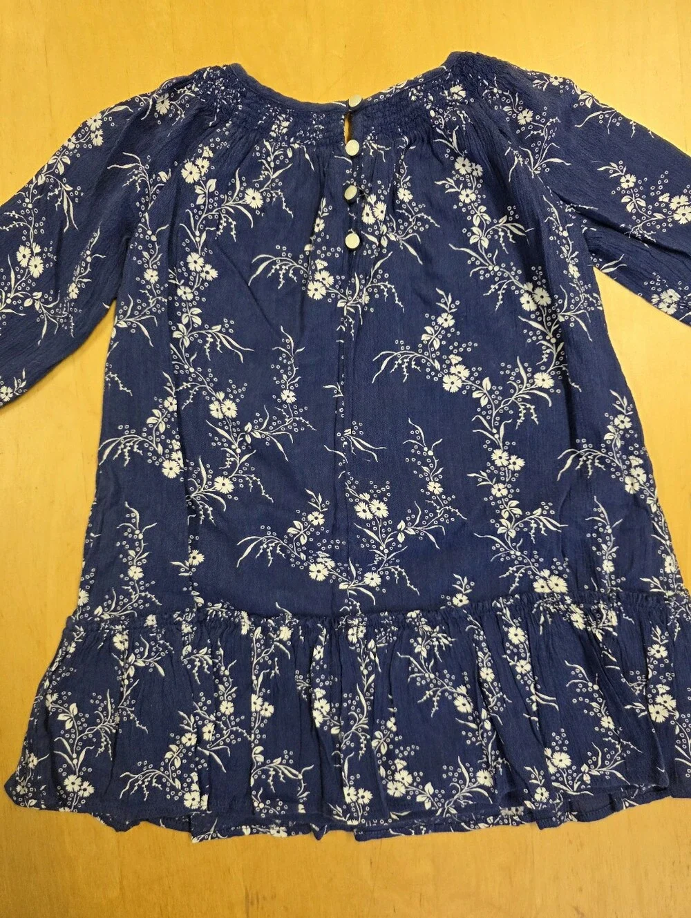 Ralph Lauren Navy and White Floral Dress With Diaper Cover